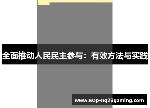 全面推动人民民主参与:有效方法与实践 全面推动人民民主参与:有效方法与实践