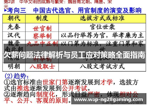 欠薪问题法律解析与员工应对策略全面指南 欠薪问题法律解析与员工应对策略全面指南