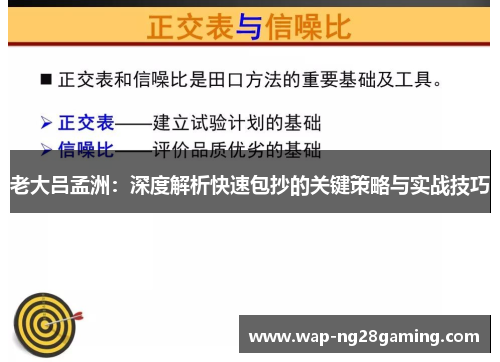 老大吕孟洲:深度解析快速包抄的关键策略与实战技巧 老大吕孟洲:深度解析快速包抄的关键策略与实战技巧